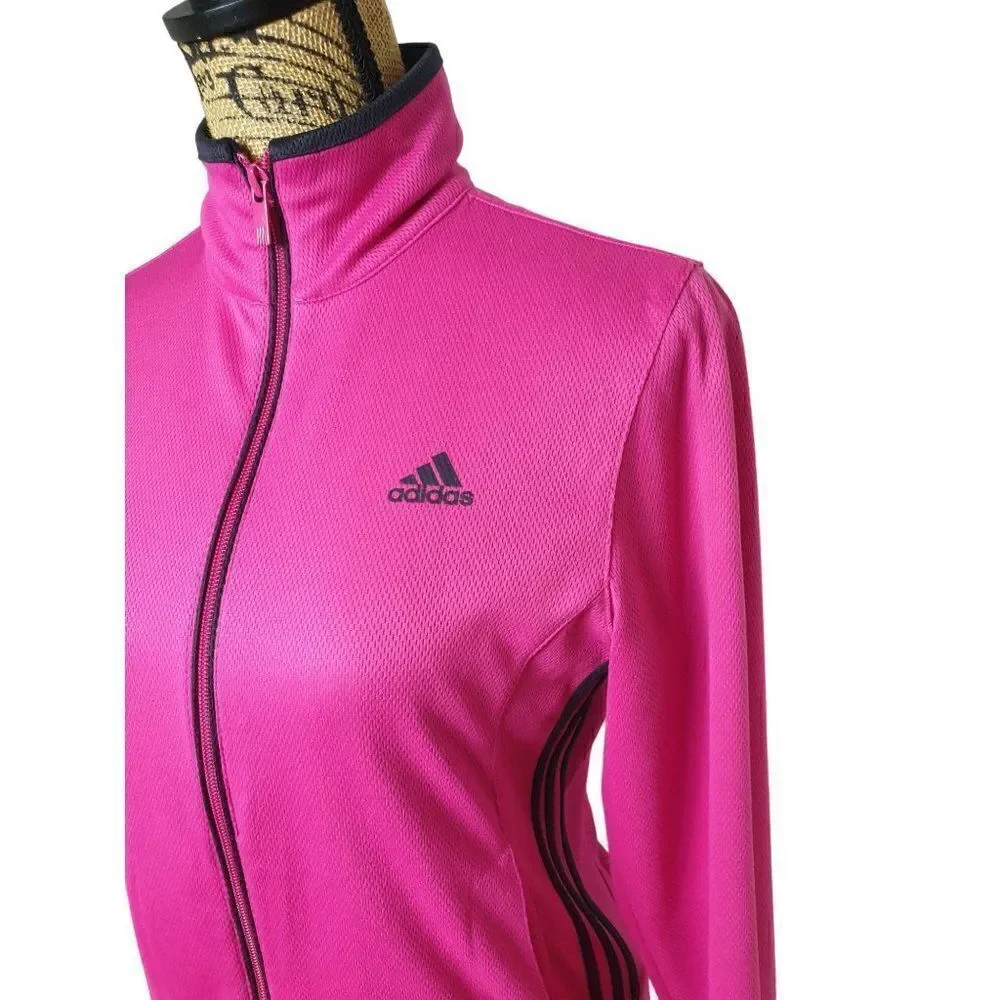 Adidas Women's Pink Jacket Stretch Textured Lightweight Jacket Small NWOT - Picture 3 of 7
